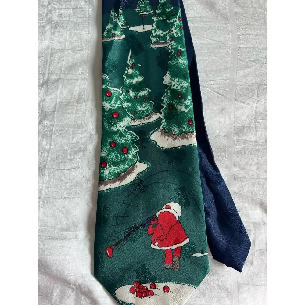 Hallmark Happy Holidays Necktie Golfing Santa